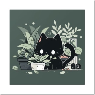 Plant killer black cat Posters and Art